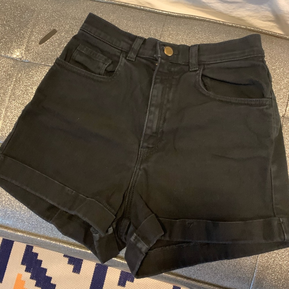 High waisted denim shorts